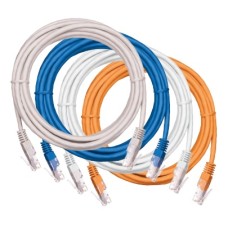 Шнур коммутационный NETLAN U/UTP 4 пары, Кат.5е (Класс D), 100МГц, 2хRJ45/8P8C, T568B, заливной, многожильный, BC (чистая медь), PVC нг(B), серый, 0,5м, уп-ка 10шт. NETLAN EC-PC4UD55B-BC-PVC-005-GY-10